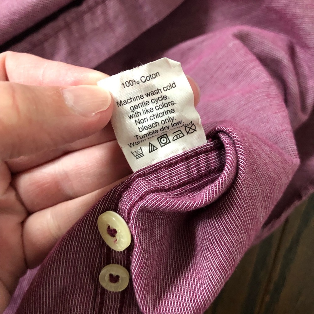 J. Crew Men’s M 100% Cotton Maroon Long-Sleeved Button-Down Casual Shirt - EUC! - Picture 7 of 9